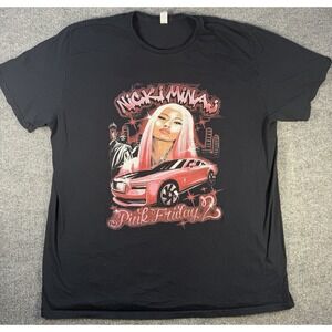 Nicki Minaj Pink Friday 2 World Tour Graphic T Shirt Black 2XL Rap Hip Hop